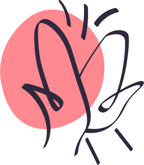 an illustration of two hands high-fiving