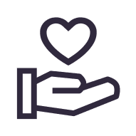 Heart-in-hand icon
